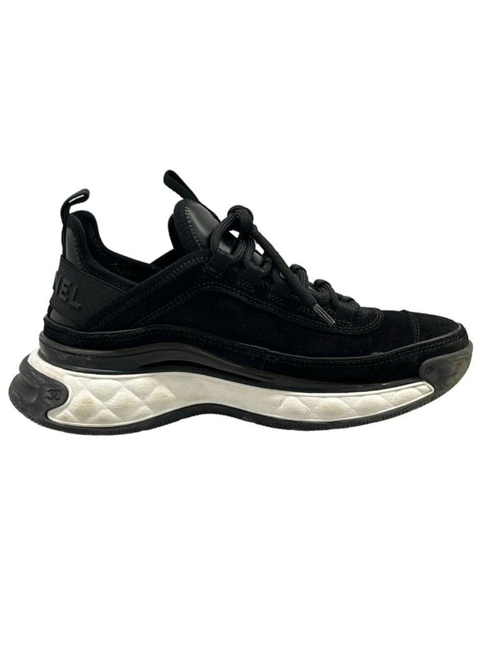 ★SOLD★ Chanel Sneakers 37 Black Leather - Picture 2 of 13